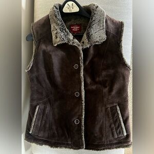 Vintage Rustic Suede Faux Fur Vest